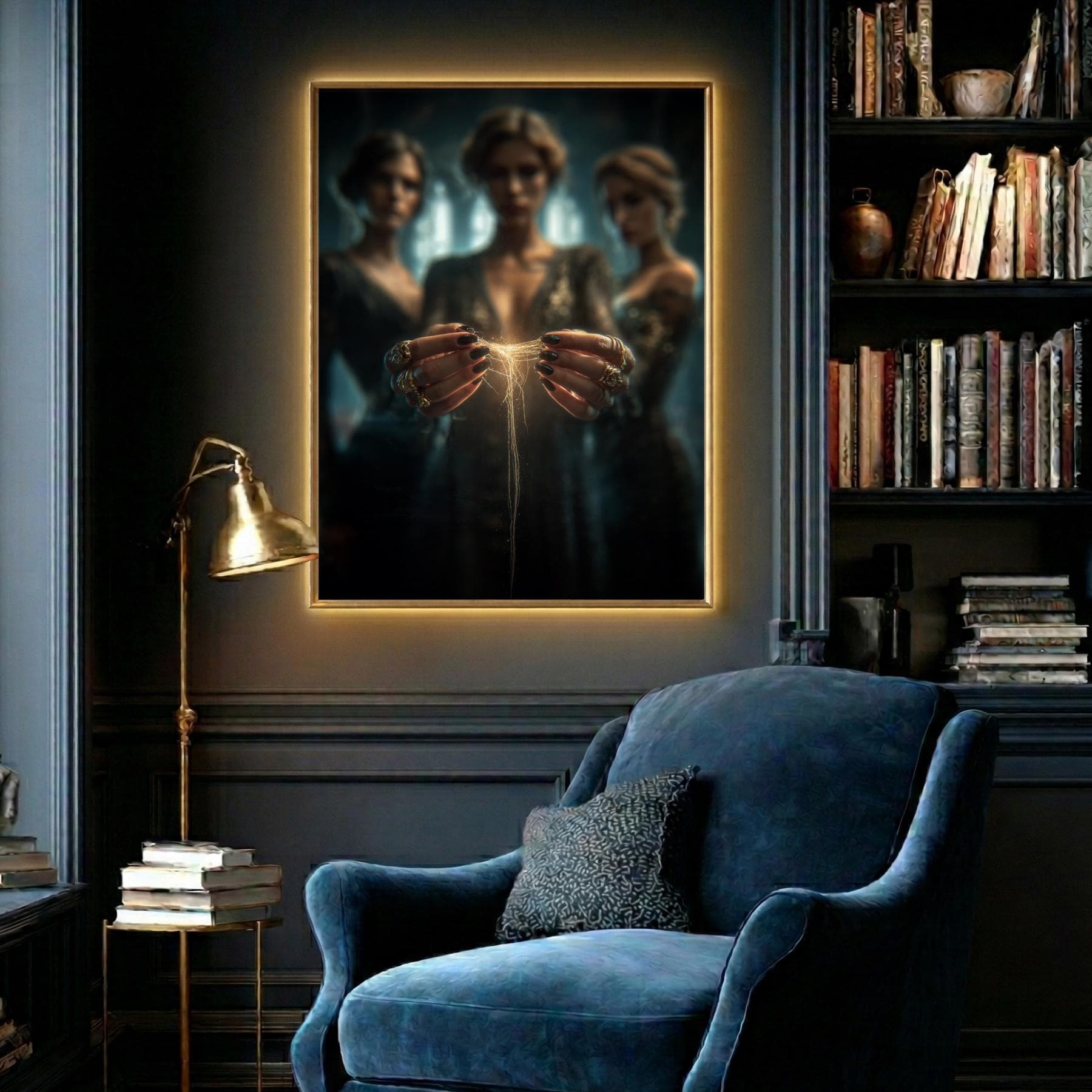 The Three Fates Wall Art Print, Thread of Life Artwork, Greek Mythology Decor Secondary image