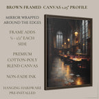 Library Wall Art, Historic Reading Room Print, Moody Book Lover Decor, Historic Study Painting