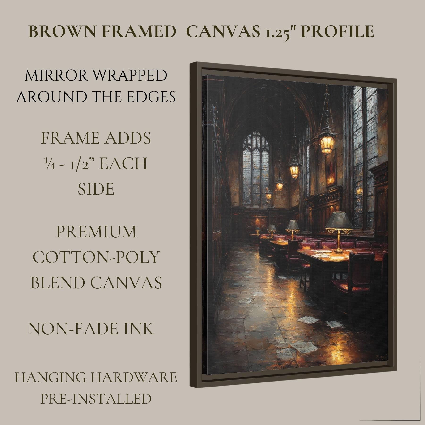 Library Wall Art, Historic Reading Room Print, Moody Book Lover Decor, Historic Study Painting