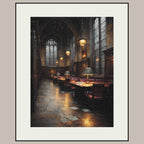 Library Wall Art, Historic Reading Room Print, Moody Book Lover Decor, Historic Study Painting