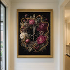 Thread of Life Wall Art Print, Floral Scissors Artwork, Greek Mythology Decor