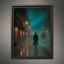 Foggy Victorian Street Wall Art, Mysterious Figure Print, Dark Academia Gothic London Night Scene