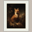Fox Wall Art Print, Moody Woodland Wildlife Painting, Dark Academia Animal Illustration