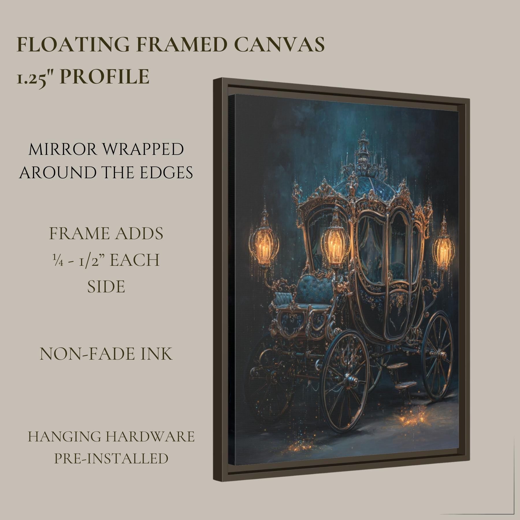 Gothic Fairytale Carriage Wall Art, Enchanted Ornate Coach Print, Dark Academia Fantasy Decor