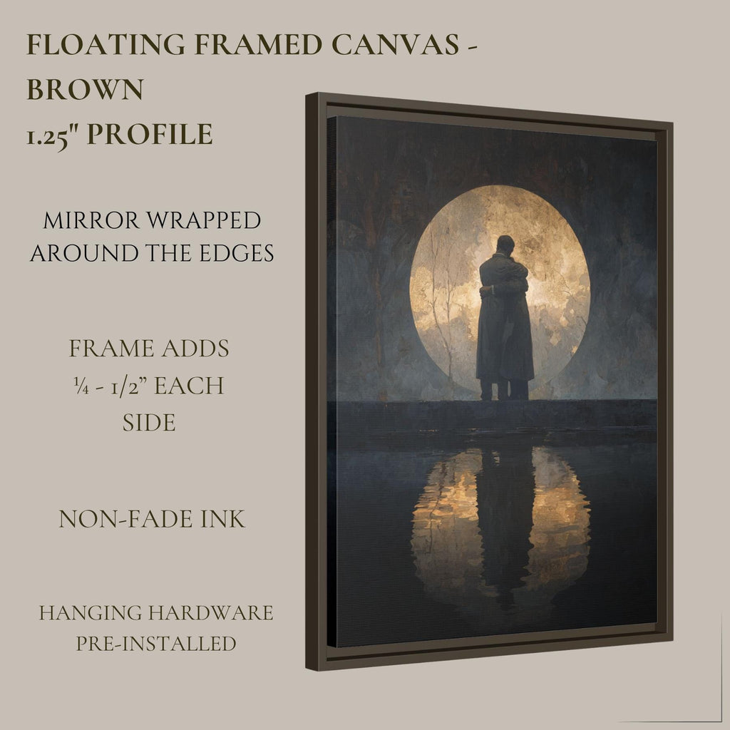 Two Men Hugging, Moon Refelection Wall Art Print, Memorial Artwork, Grief  Bereavement Decor,