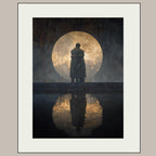 Two Men Hugging, Moon Refelection Wall Art Print, Memorial Artwork, Grief  Bereavement Decor,