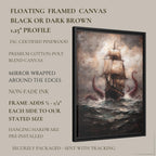 Kraken Pirate Ship Wall Art Print, Dramatic Sea Storm Painting, Moody Maritime Artwork