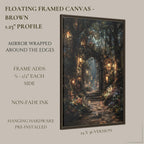 Enchanted Fairy Portal Forest Print, Mystical Lanterns Woodland Painting, Vintage Fantasy Firefly Wall Art
