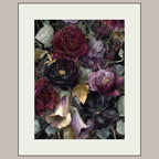 Dark Floral Wall Art Print, Moody Roses and Lilies Painting, Gothic Flower Decor