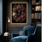 Thread of Life Wall Art Print, Floral Scissors Artwork, Greek Mythology Decor