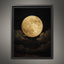 Golden Full Moon Wall Art Print, Celestial Night Sky Cloudscape Painting