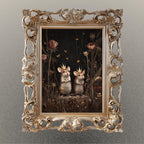 Whimsical Mouse Wall Art Print, Crowned Mice Painting, Fieldmouse Wearing Crowns Woodland Decor Artwork