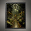 Vintage Greenhouse Wall Art Print, Moody Botanical Conservatory Artwork Painting