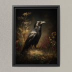 Raven Wall Art Print, Dark Academia Bird Artwork, Gothic Victorian Style Wildlife Painting