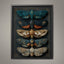 Five Moths Wall Art Print, Dark Academia Moth Specimen Board, Victorian Entomology Decor Artwork