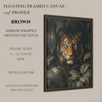 Tiger Wall Art Print, Moody Jungle Wildlife Portrait, Masculine Dark Academia Decor Artwork