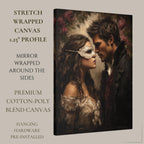 Victorian Couple Wall Art Print, Regency Masked Ball Romantic Painting