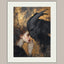 Woman and Devil Wall Art, Romantic Couple Gothic Print, Gold Surreal Artwork