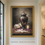 Antique Urn Wall Art Print, Love Letters Painting, Romantic Funeral Memorial Decor Artwork
