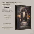 Gothic Archway Wall Art Print, Moonlit Stone Steps, Dark Academia
