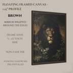 Black Lion Jungle Wall Art Print, Moody Wildlife Portrait, Masculine Dark Academia Decor Artwork