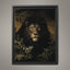 Black Lion Jungle Wall Art Print, Moody Wildlife Portrait, Masculine Dark Academia Decor Artwork