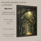 Moonlit Oak Tree Forest Wall Art Print, Woodland Path, Moody Dark Academia Artwork