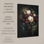 Dark Floral Wall Art Print, Moody Roses Camellias, Gothic Botanical Decor Artwork