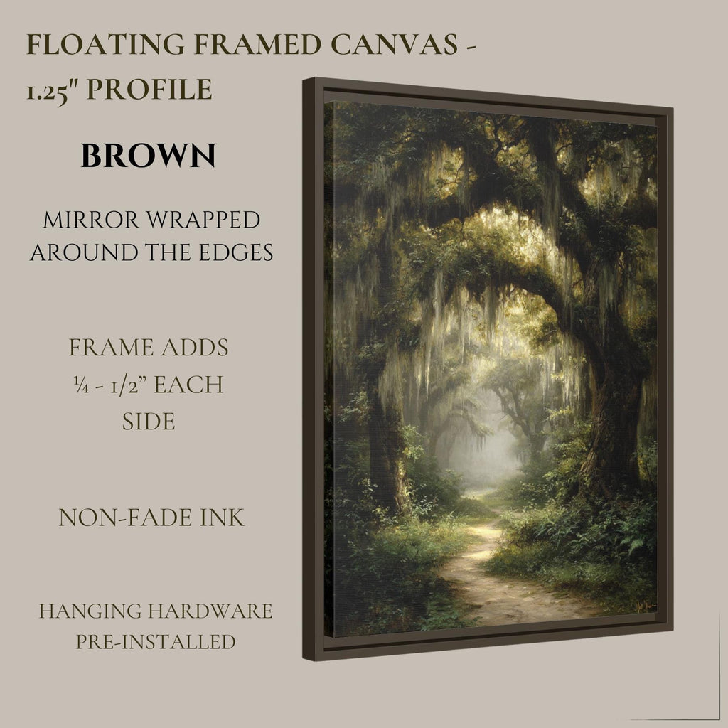 Enchanted Oak Forest Wall Art, Gothic Woodland Path Print, Dark Academia Tree Decor