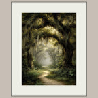 Enchanted Oak Forest Wall Art, Gothic Woodland Path Print, Dark Academia Tree Decor