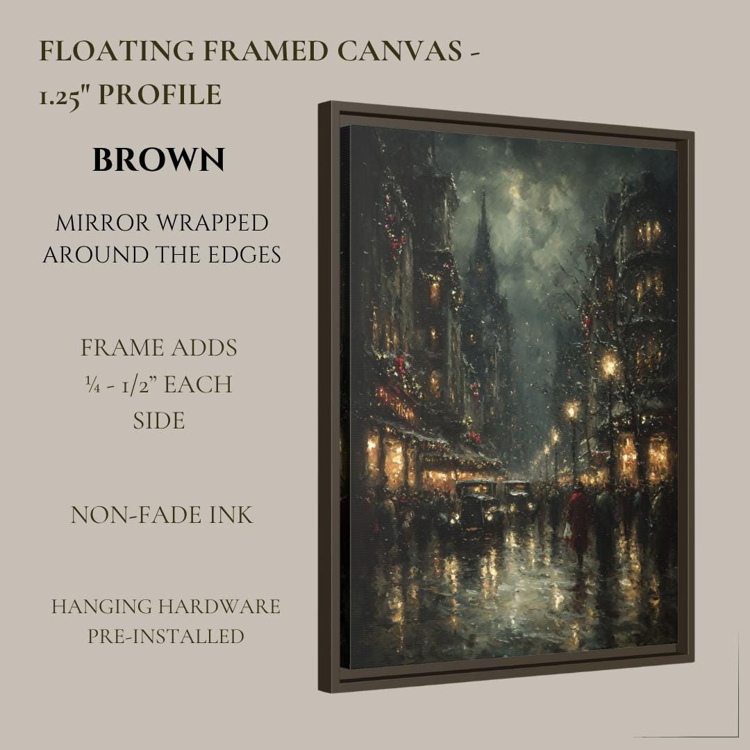 Rainy Night Cityscape Print: Moody Vintage Street Scene Wall Art