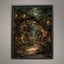 Enchanted Jungle Forest Path Wall Art Print Hanging Lanterns Moody Fairytale Woodland