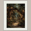 Enchanted Jungle Forest Path Wall Art Print Hanging Lanterns Moody Fairytale Woodland