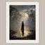 Dark Fairy Moonlit Enchanted Forest Wall Art Print, Gothic Fantasy Fae Golden Wings Artwork