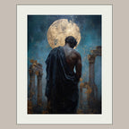 Greek God Wall Art Print, Celestial Mythology Painting, Dark Academia Moon Decor Artwork