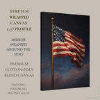 American Flag Under Starlit Sky Patriotic Wall Art Print Celestial Night Skies Artwork