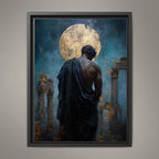 Greek God Wall Art Print, Celestial Mythology Painting, Dark Academia Moon Decor Artwork