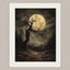 Gothic Full Moon Forest Wall Art Print, Spooky Tree Silhouette Haunted Woodland Decor