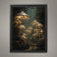 Glowing Mushrooms Forest Wall Art Print, Enchanted Woodland Decor, Dark and Moody Fairycore Artwork
