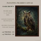 Owl Wall Art Print, Forest Bird of Prey Decor, Moody Woodland Nature Artwork