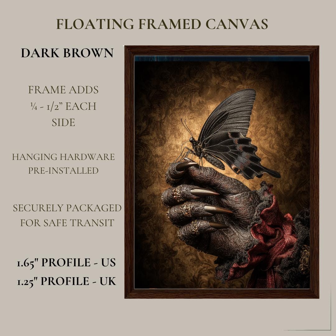 Black Butterfly Devil Hand Wall Art Print, Dark Fantasy Occult Decor, Victorian Witchy Artwork