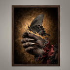 Black Butterfly Devil Hand Wall Art Print, Dark Fantasy Occult Decor, Victorian Witchy Artwork