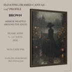 Victorian Widow in Black Lace by Misty Gothic Lake Castle Wall Art Print