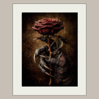 Crimson Rose and Devil Claw Romantasy Wall Art Print, Witchy Occult Artwork Decor