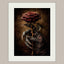 Crimson Rose and Devil Claw Romantasy Wall Art Print, Witchy Occult Artwork Decor