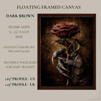 Crimson Rose and Devil Claw Romantasy Wall Art Print, Witchy Occult Artwork Decor