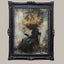 Seated Victorian Woman Reading Wallart Print, Head in Cloud of Bees Painting
