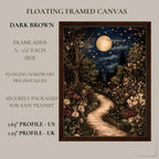 Celestial William Morris Inspired Woodland Print Moonlit Garden Path Nature Illustration