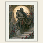 Moon Knight Wall Art, Gothic Medieval Knight Print, Dark Academia Castle Moody Decor