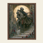 Moon Knight Wall Art, Gothic Medieval Knight Print, Dark Academia Castle Moody Decor